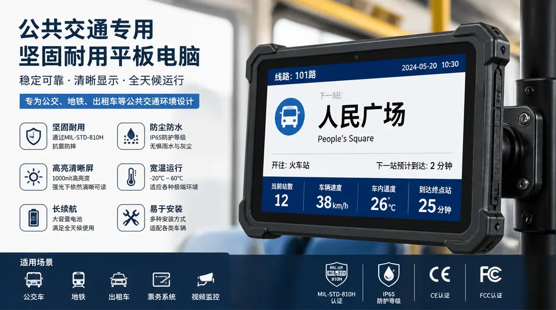 适合公共交通的坚固耐用型平板电脑